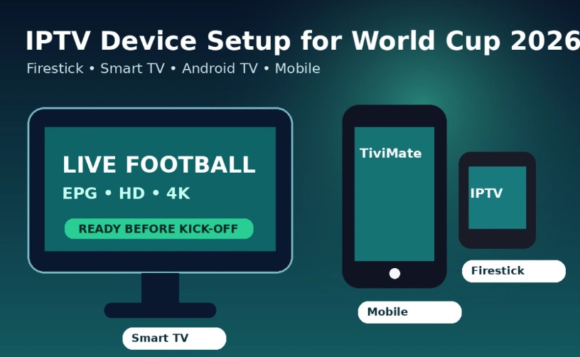 Firestick, Android TV, Smart TV and mobile devices can all be used for IPTV live football.

