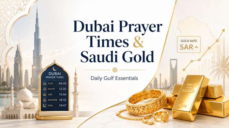 Two Things Gulf Residents Check Constantly — Prayer Times in Dubai and the Gold Rate in Saudi Arabia